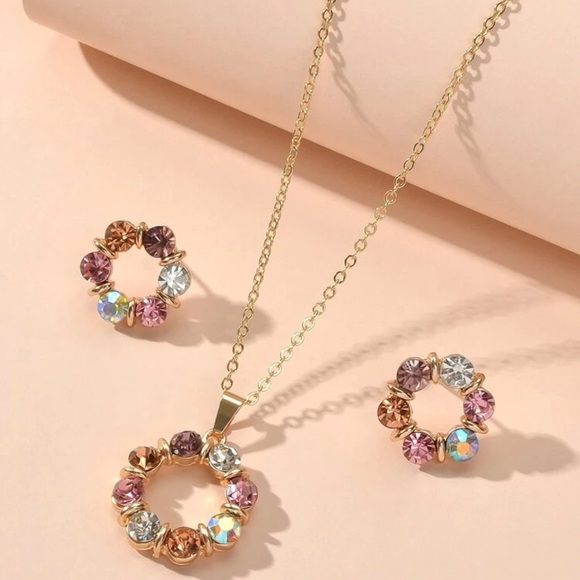 3 PCS Rhinestone Jewelry Set - Picture 3 of 4